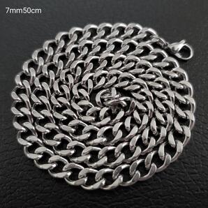 7mm50cm 喜平チェーンネックレス シンプルシルバー