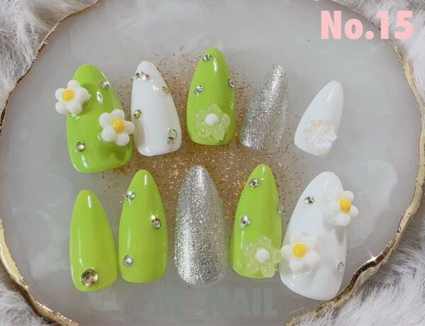 No.15 ネイルチップ お花 ガーリー
