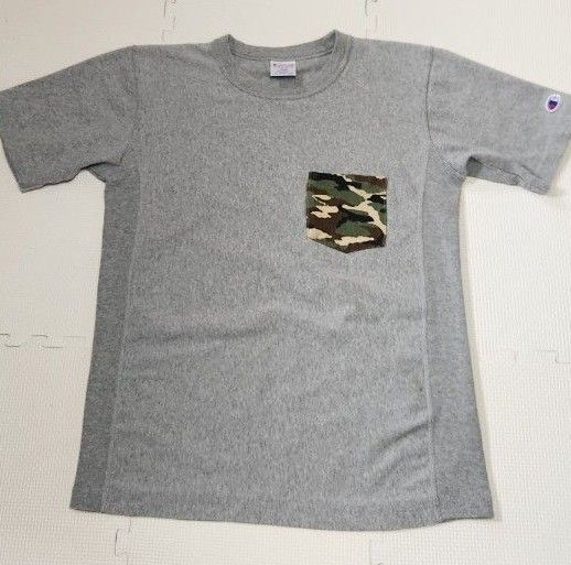チャンピオン リバースウィーブ 迷彩胸ポケット 半袖 Tシャツ