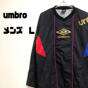 美品 umbro アンブロ 90s ピステ ナイロンプルオーバー ビッグロゴ メンズ L