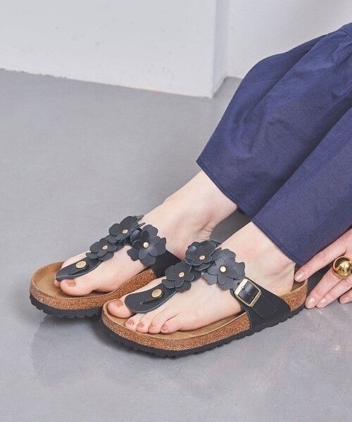完売★ユナイテッドアローズ別注BIRKENSTOCK GIZEH FLWサンダル(ブラック)39★ビルケン 2024SS