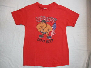 USA製 Hanes ヘインズ 70s USMC Ｔシャツ 赤 L ビンテージ