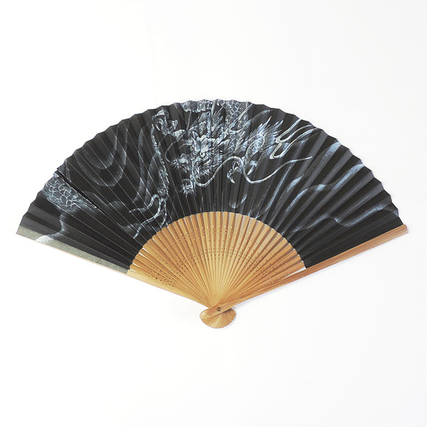 紙扇子 龍 紳士用【メール便対応可】 夏小物 エコ 涼感グッズ 飛沫対策グッズ 紙扇子 竹扇子 シルクスクリーン 浴衣、甚平に合う扇子
