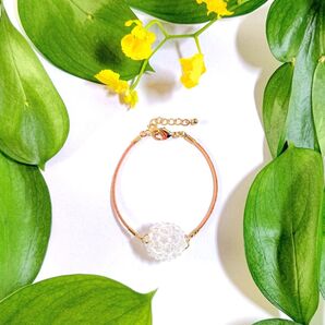 フラーレン ブレスレット 革紐 明るい茶色