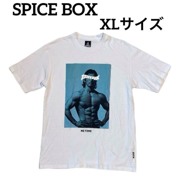 SPICE BOX スパイスボックス シャイニー薊 プリント Tシャツ 白 XLサイズ