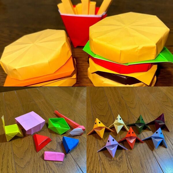 折り紙 ハンドメイド おもちゃ ままごと ハンバーガー ポテト 全17点セット