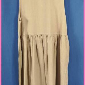 CH‐⑤春夏秋☆新品☆送料込み☆即決☆ナチュラル系☆綿麻混☆M~Lサイズ☆ブラウン☆腰部分前後ギャザー有り。