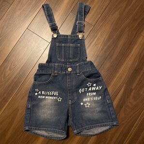 お値下げ!キッズ服 オーバーオール ハーフ丈 140 ブルー デニム
