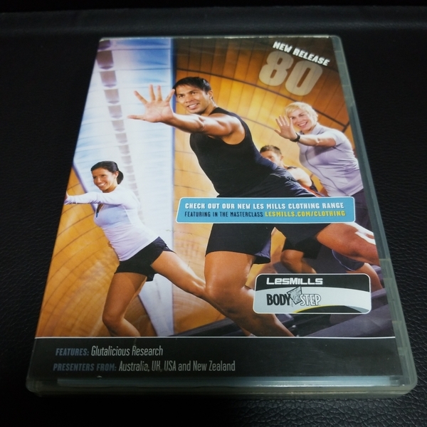 再生検査済！正規品 レスミルズ lesmills ボディステップ 80 教習 DVD CD ノート 腹筋 リーボック コナミ ゴールドジム 筋トレ ステップ台