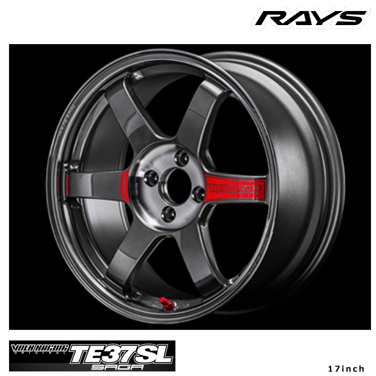 送料無料 レイズ VOLK RACING TE37 SAGA SL (PG)(17inch) 9.5J-17 +18 5H-114.3 (17インチ) 5H114.3 9.5J+18【4本セット 新品】