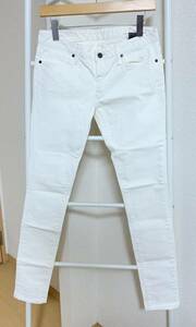 (クロ) KURO FIBRO フィブロ White Vintage One Wash women スキニーデニムパンツ 28 White ホワイト　日本製