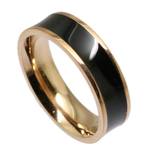 ブラックラインステンレスリング ブロンズ 28号 新品