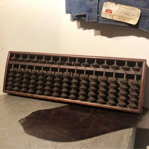 【年代物/中古】アンティーク五珠算盤 ビンテージ五玉ソロバン 大型算盤 時代物 骨董品 antique