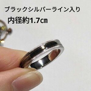 ステンレス ブラックシルバーラインの入った シンプル シルバーカラーリング
