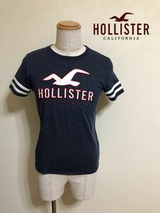 Hollister Big Logo Icon Slim T -Fish Tops Tops Tops Mavy Size M с коротким рукавом 170/92A