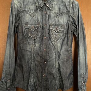 True Religion 正規品 デニムシャツ タンガリーシャツ ウエスタン 長袖シャツ ウエスタンシャツ