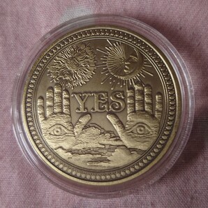 YES/NO意思決定コイン 金属製 秘密結社 占い ヴィンテージ ブロンズゴールド系