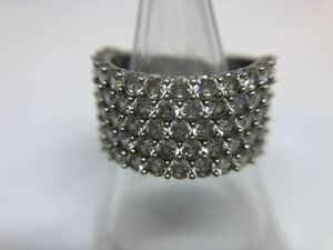 SV 925 SILVER silver ring pave Kirakira ring lady's accessory ornament clothing accessories #11.5 number secondhand goods presence eminent [4759]A