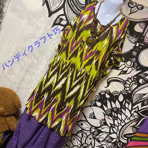 2-31◆エスニック柄 カットソー チュニック エスニック アジアン