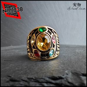 重厚感 HIPHOP ラッパー ヴィンテージ調リング ゴールド ロック 23号