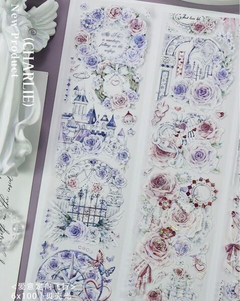 海外マスキングテープ 1ループ 100cm Charlie studio Loving flower 海外マステ