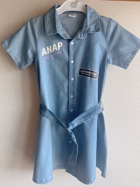 ANAP KIDS デニム風ワンピース Lサイズ