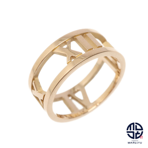 TIFFANY&CO. Tiffany Tiffany AU750 18 золотой розовое золото K18 Atlas открытый кольцо кольцо ювелирные изделия аксессуары примерно 8 номер