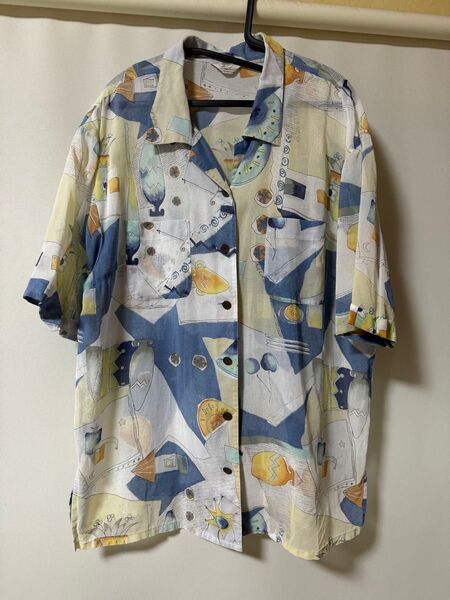 レリアン 半袖 柄シャツ