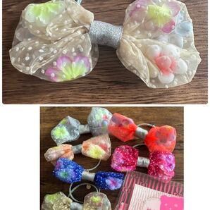新品未使用 fafa 正規品 フェフェ 造花 リボンヘアゴム ゴールド(クリーム系) 浴衣 プール ヘアアクセサリー