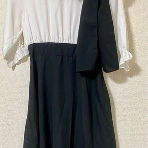 新品☆値下げ☆夢展望 インナー付 リボン着脱可 ワンピース 半袖 ゆるふわ ピンク ベージュ オシャレ 二次会 フォーマル 可愛い