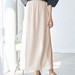 ロペピクニック ROPE イレギュラープリーツ微光沢スカート サイズ38 ベージュ