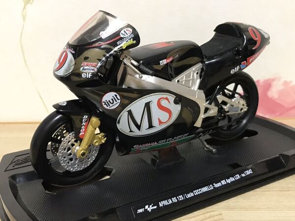 送料無料 1/10 アプリリア RS 125 レーシングバイク ミニカー GuiToy APRILIA Lucio CECCHINELLO Team MS LCR Ref.13642 BIKE
