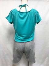 10685 新品 ７号　Ｓ　ベネトン BENETTON グリーン Ｔシャツ付き フレアビキニ ショートパンツ４点セット レディース 水着 体型カバー_画像4