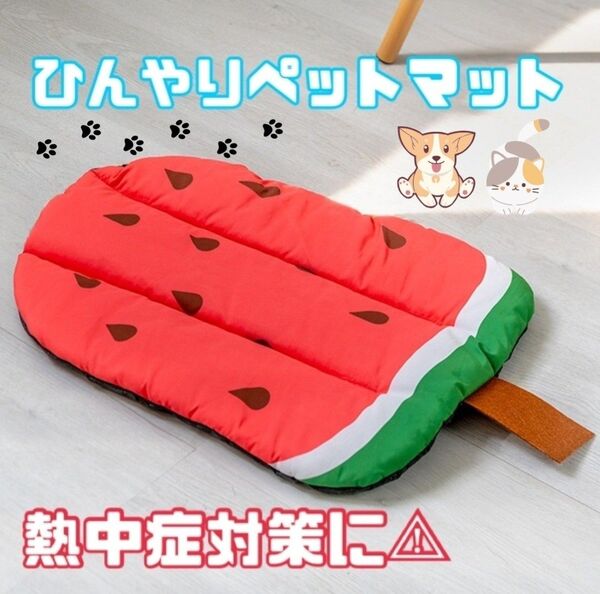 ペット用品 犬 猫 マット 寝具 夏用 ひんやり 接触冷感 熱中症対策 スイカ かわいい