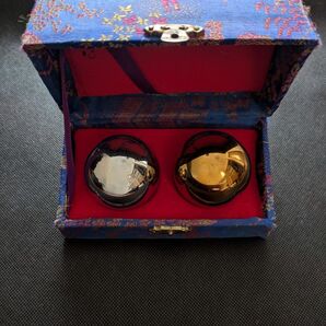 【癒し健康グッズ】金銀オルゴールボール ヒーリングボール レトロ 箱付 中国