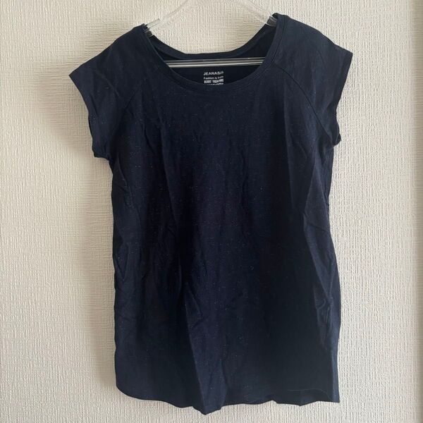 JEANASIS ラメ入りTシャツ ネイビー