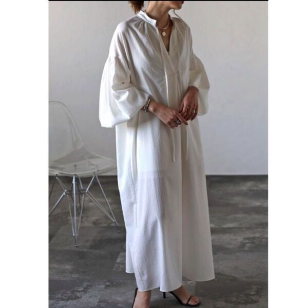 【タグ付き新品未使用品】Bonjour Saganリネンライクボリュームスリーブワンピース