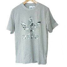 新品未使用●送料無料◆(M)アディダスオリジナルス adidas originals グレー カモ トレフォイルTシャツ_画像1