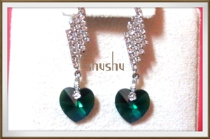 [ Heart Stone earrings!] fashion / accessory / earrings / catch type / silver / casual / formal / outing / all season 