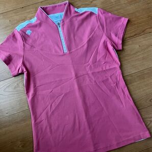 デサントゴルフ DESCENTE レディースゴルフ 半袖シャツ ピンク ハーフジップ