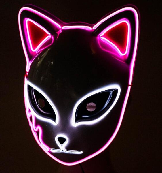 鬼滅の刃 お面 キツネ きつね仮面 光る LED 炭治郎【現物撮影】
