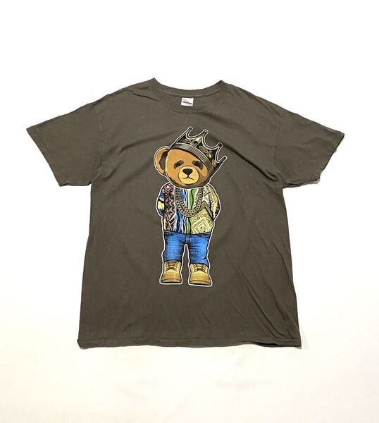90’s~00’s ギルダン キングベアー プリントTシャツ グレー系 Lサイズ アメカジ ストリート ☆ビンテージ vintage古着卸激安 大量出品中
