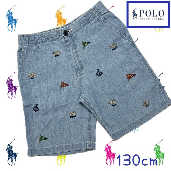 ポロ ラルフローレン デニム調ハーフパンツ 130cm