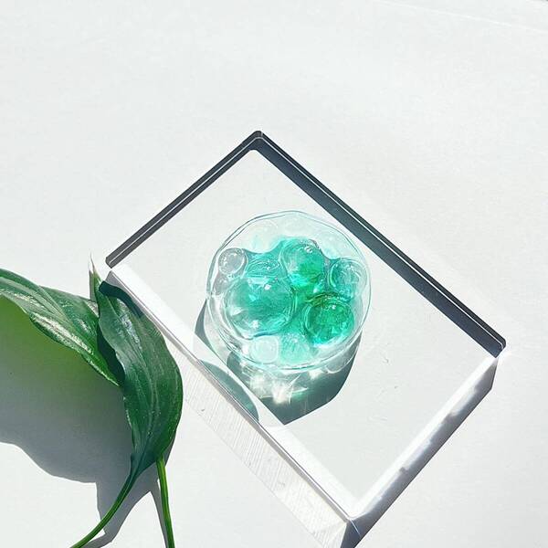 とろける氷のスマホグリップ グリーン 緑 水 水中 水面 スマホリング アイス 球体 夏 海 涼しげ プレゼント iPhone / Android 全機種対応