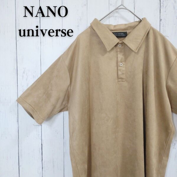 【美品】NANO universe ポロシャツ フェイクスエード L イエロー