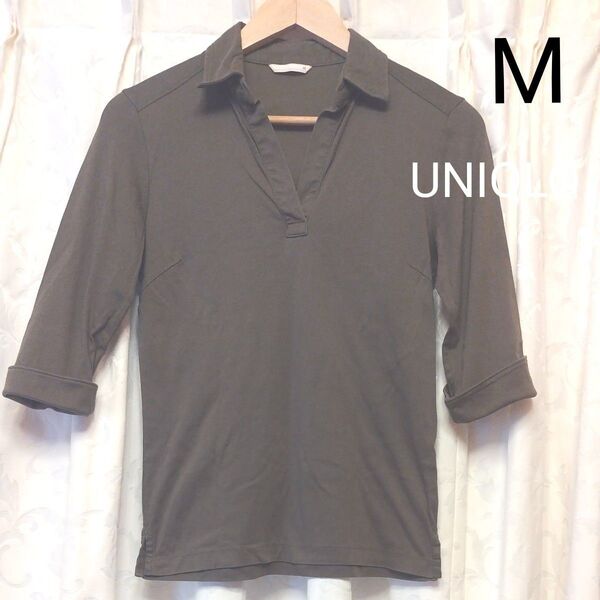 UNIQLO スキッパーシャツ 七分袖 レディース M