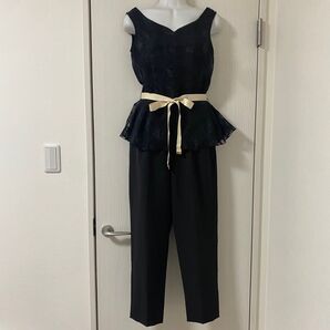 新品 Julep ペプラム チェック柄 セットアップ パンツドレス ブラック 結婚式 フォーマル セパレート 黒