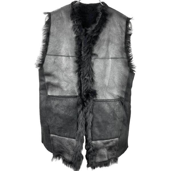 【20%OFF】ANN DEMEULEMEESTER (アン ドゥムルメステール) Reconstruct Design Fur Vest (black)