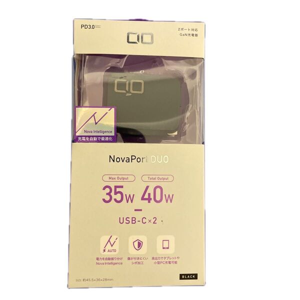 CIO 30W 2ポート GaN充電器 NovaPort DUO 30W CIO-G30W2C-BK (ブラック)管理番号0