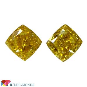 FANCY INTENSE ORANGY YELLOW 0.111ct&0.115ct/X/RT0417/CGL